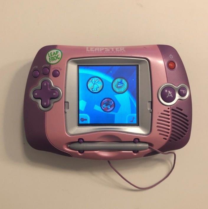 Vtech LeapFrog Leapster Learning System Pink Purple - Tested & Works Great!