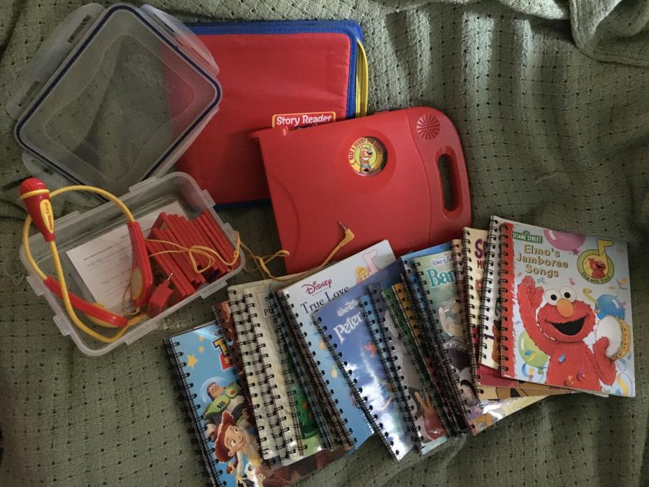 LARGE LOT Story Reader Learning System, Books, Cartridges, and Case