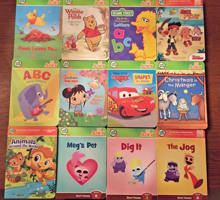 Leapfrog Tag Jr + Leap Reader Jr Board Books Disney, Nickelodeon, Vowels + more.
