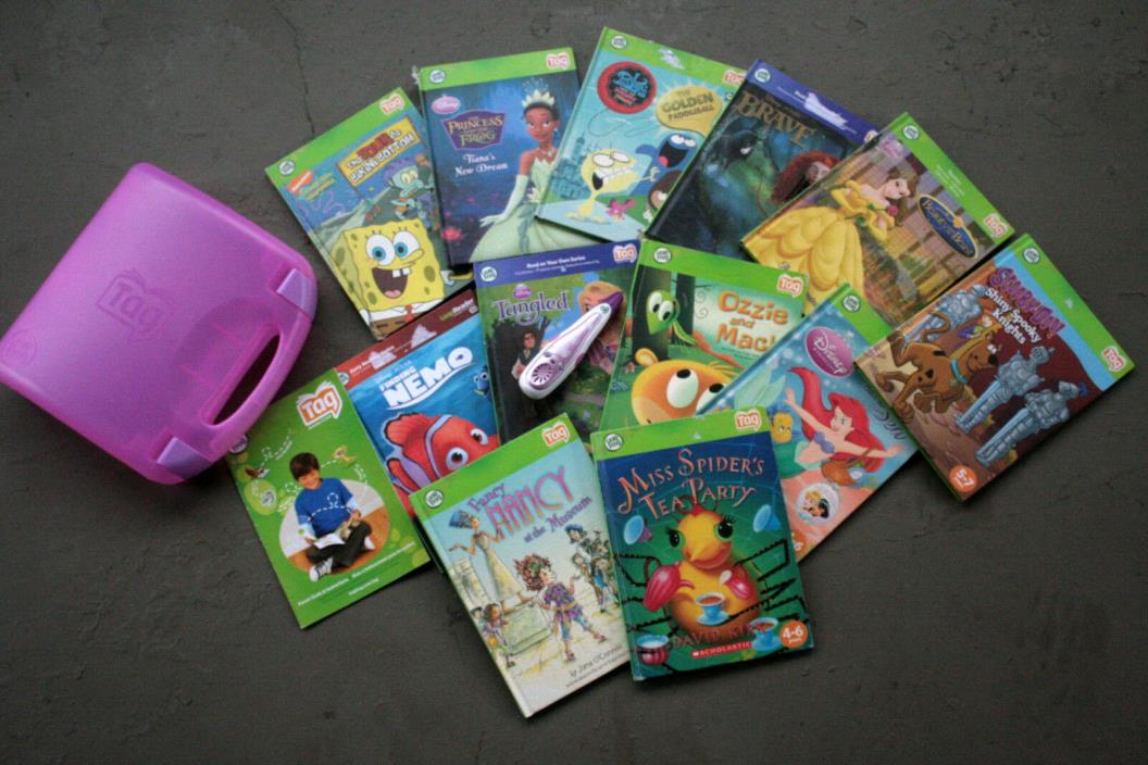 Leap Frog Tag Reader- Pen, Case, And 12 Books Very Cool System!! Nice!