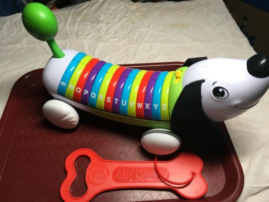 Leapfrog Alphapup Pup Dog Dixie wiener Dachshund Talking Toy Red Alphabet Letter