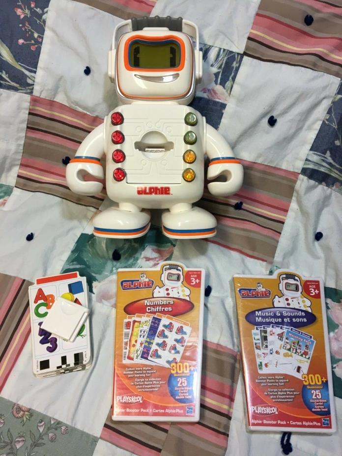Playskool Alphie Robot Interactive Talking Toy 2009 3 Booster Packs