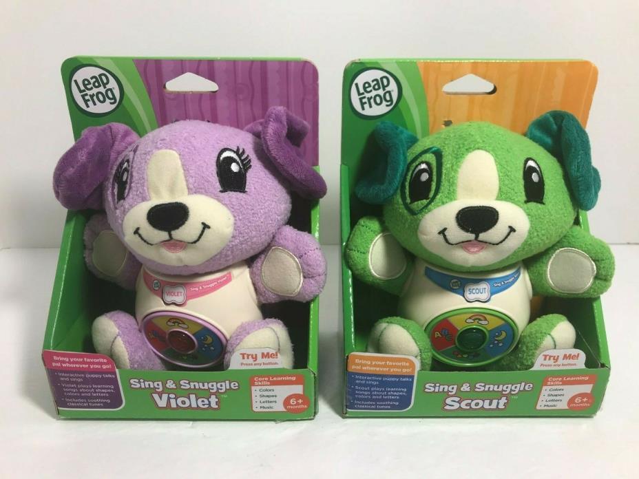 LeapFrog Sing & Snuggle Scout & Violet Educational Interactive Plush Toys BNIB