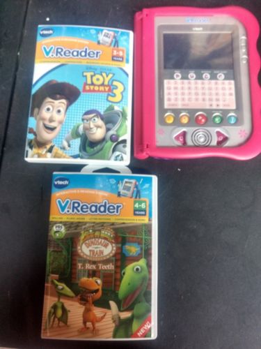 VTech V.Reader Interactive System E-Reading Touch Screen Pink With Two Games