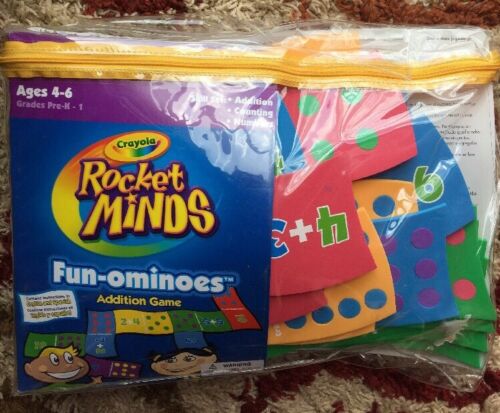 Crayola Rocket Minds Age 4-6 Grades Pre-1 Addition Dominoes Math Game Homeschool