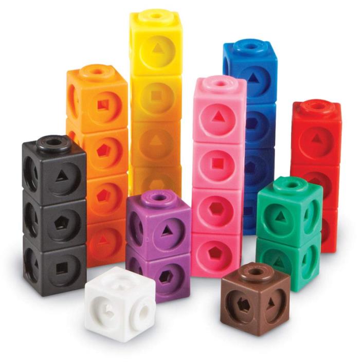 Learning Resources Math Counting Cubes Snap 100 Blocks Set Colors Building Toy
