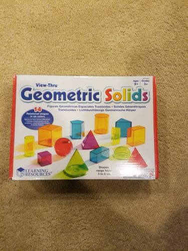 Learning Resources View-Thru Geometric Solids, 14 Pieces (New Free Shipping)