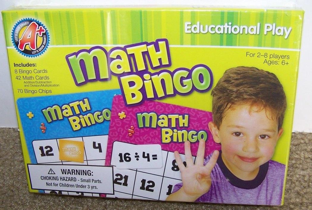 Educational Play Math Bingo For ages 6+ New Sealed