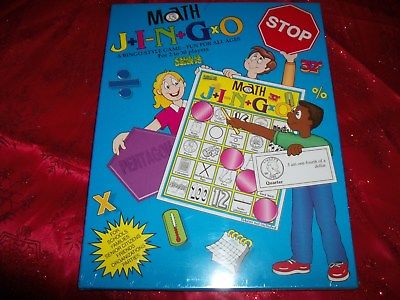 MATH JINGO A BINGO STYLED EDUCATIONAL GAME SEALED 2 TO 30 PLAY, FOR ALL AGES NEW