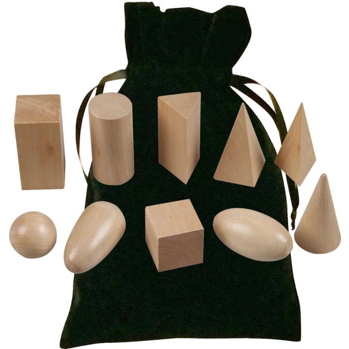 Montessori Mystery Bag Stereognostic Wooden Geometric Shapes Educational Toy USA