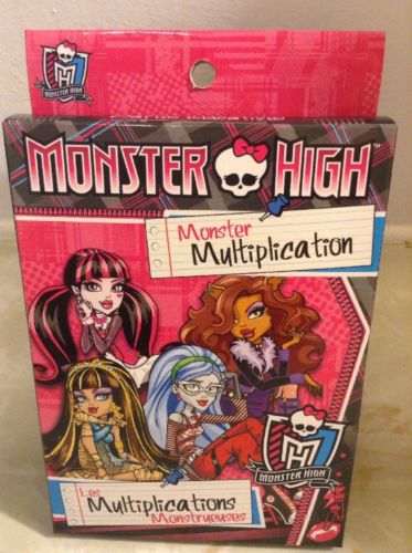 Monster High Multiplication Educational Math Flash Cards Learning New