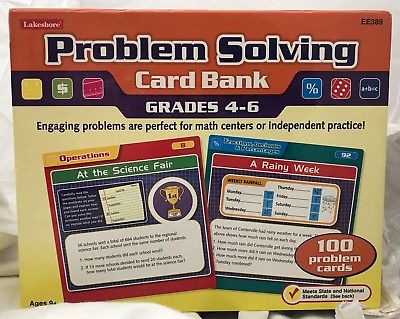 NEW LAKESHORE Problem Solving Card Bank Grades 4-6 - EDUCATIONAL MATH Ages 9+