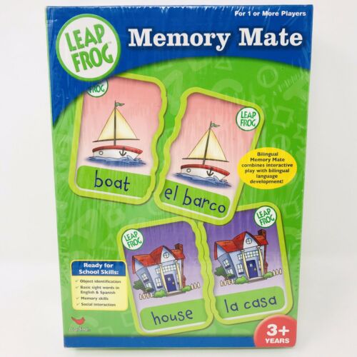 ??NEW LeapFrog Memory Mate Bilingual English Spanish Matching Card Words Game
