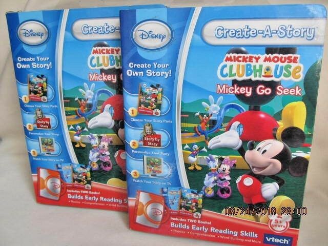 * 2 *  VTECH CREATE A STORY DISNEY MICKEY MOUSE CLUBHOUSE  BOOKS READING SKILLS