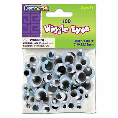 Wiggle Eyes Assortment, Assorted Sizes, Black, 100/Pack 3446-02  - 1 Each