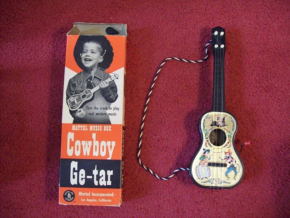 SCARCE MATTEL COWBOY GE - TAR MUSICAL GUITAR  with BOX 1953