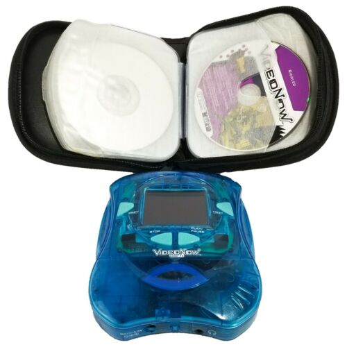 Video Now Color FX Personal Disc Player Translucent Ice Blue + 8 Discs and Case