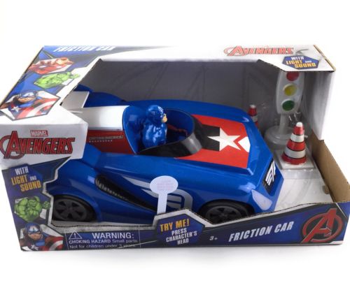 Marvel Avengers Captain America Friction Car Lights Sounds  Ages 3+ New