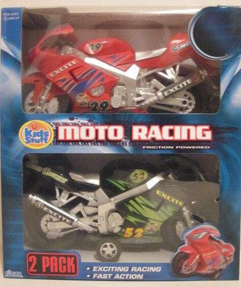 KIDS STUFF MOTO RACING 2-PACK MOTOR CYCLES FRICTION POWERED - FOR AGES 4 AND UP