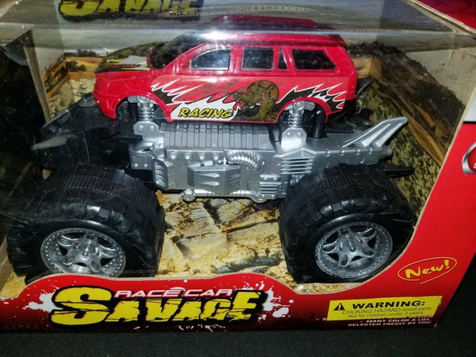 Large Race Car Toy, Friction Powered Truck, The Color red, Monster truck type
