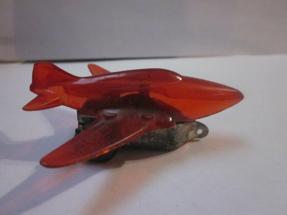 VINTAGE FRICTION PUSH TOY MINIATURE RED JET AIRPLANE