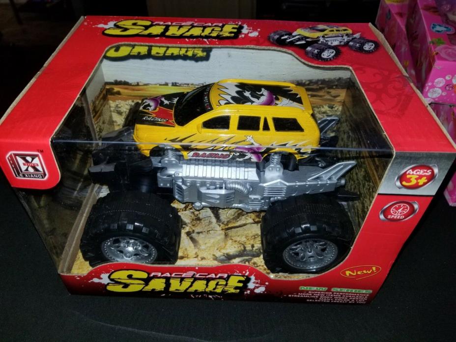 Large Race Car Toy, Friction Powered Truck, The Color yellow, Monster truck type