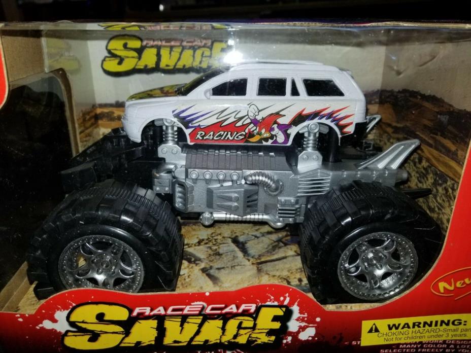 Large Race Car Toy, Friction Powered Truck, The Color White, Monster truck type