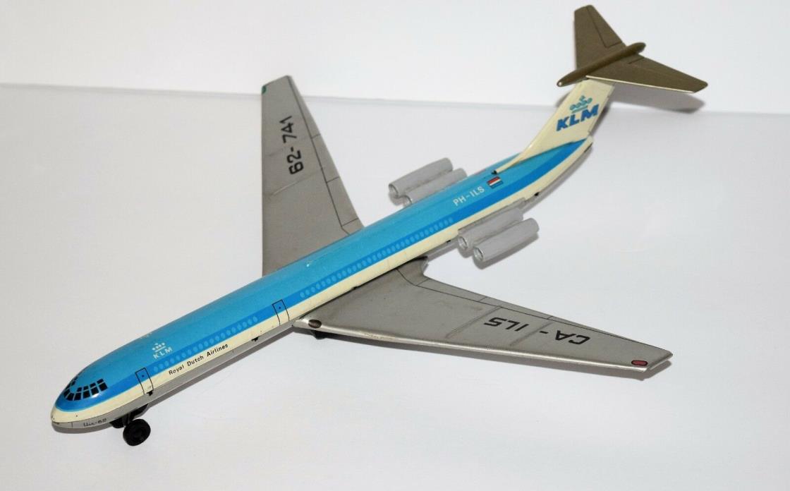 Vintage KLM Royal Dutch Airlines CA-ILS 62-741 Friction Airplane Litho Tin Toy