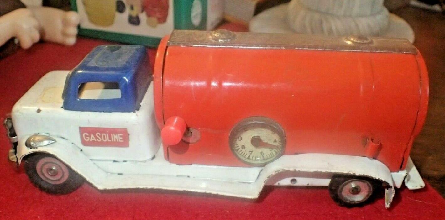 Vintage Tin Friction 6” Gasoline Tanker Truck