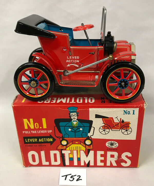 Lever Action Old-timers Friction Car Toy, with Box. (T52) MT Modern Toys Japan