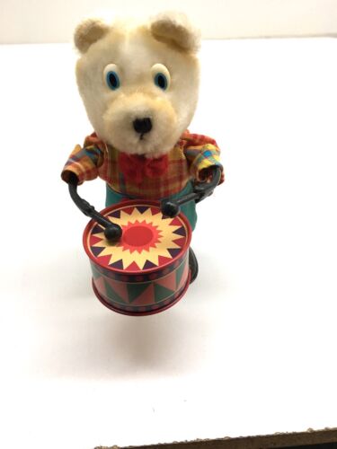 BEAR Playing Cymbals Drum WIND-UP w Box & Tag RUSS BERRIIE Yesterday's Favorites