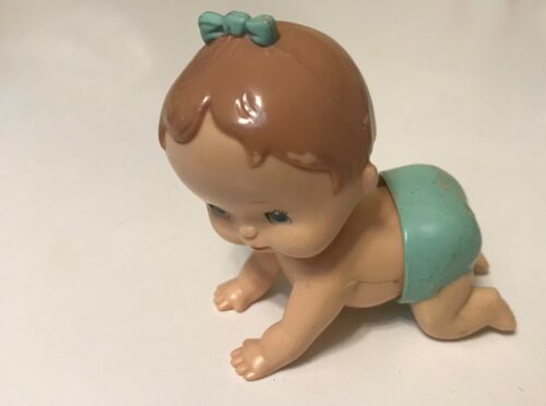 Vintage 1977 TOMY Plastic Crawling Baby Wind Up Toy