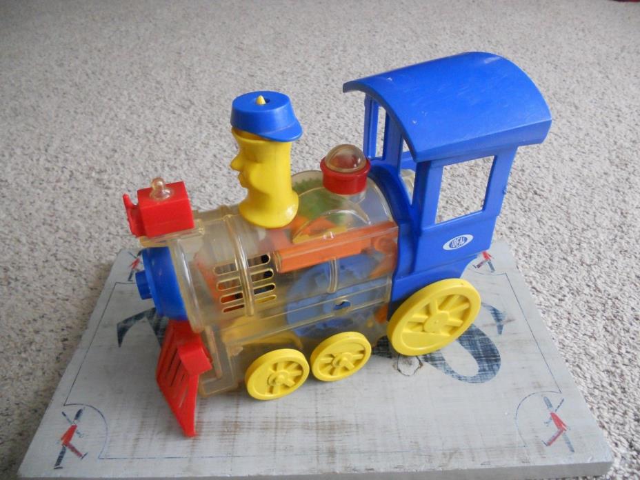 Vintage Ideal Whistling Wind-up Train 1974 TOOT- L-OO LOCOMOTIVE blue cab