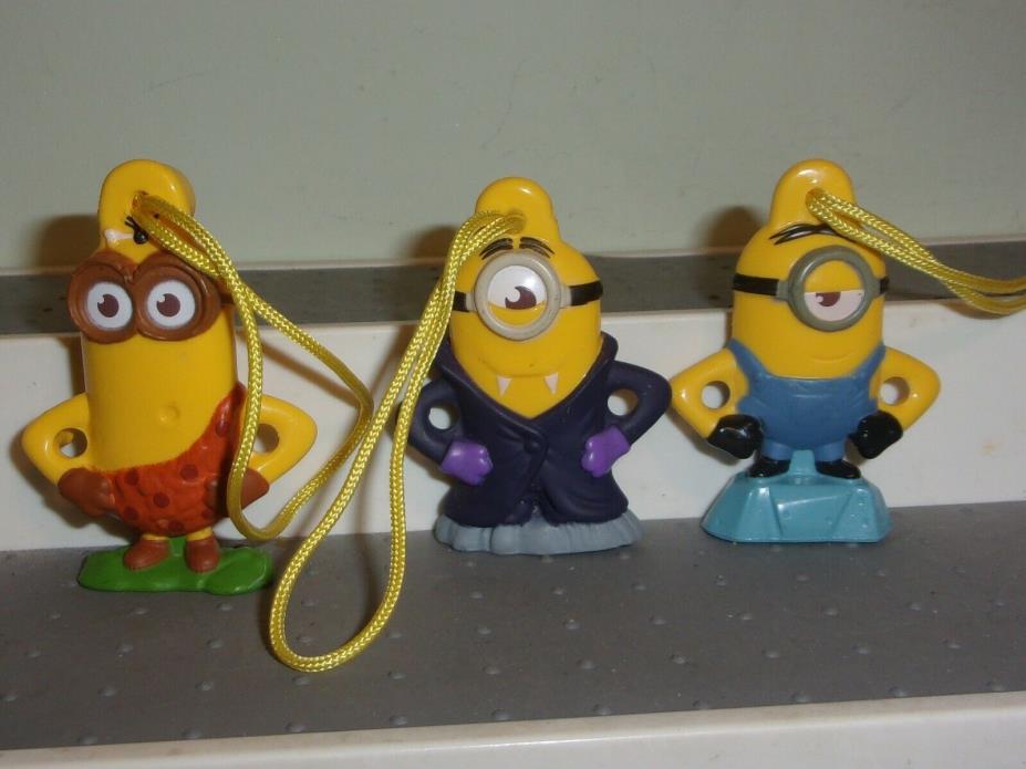 MINIONS in the city GENERAL MILLS CEREAL PROMO TOY LOT OF 3 CAVEMAN DRACULA