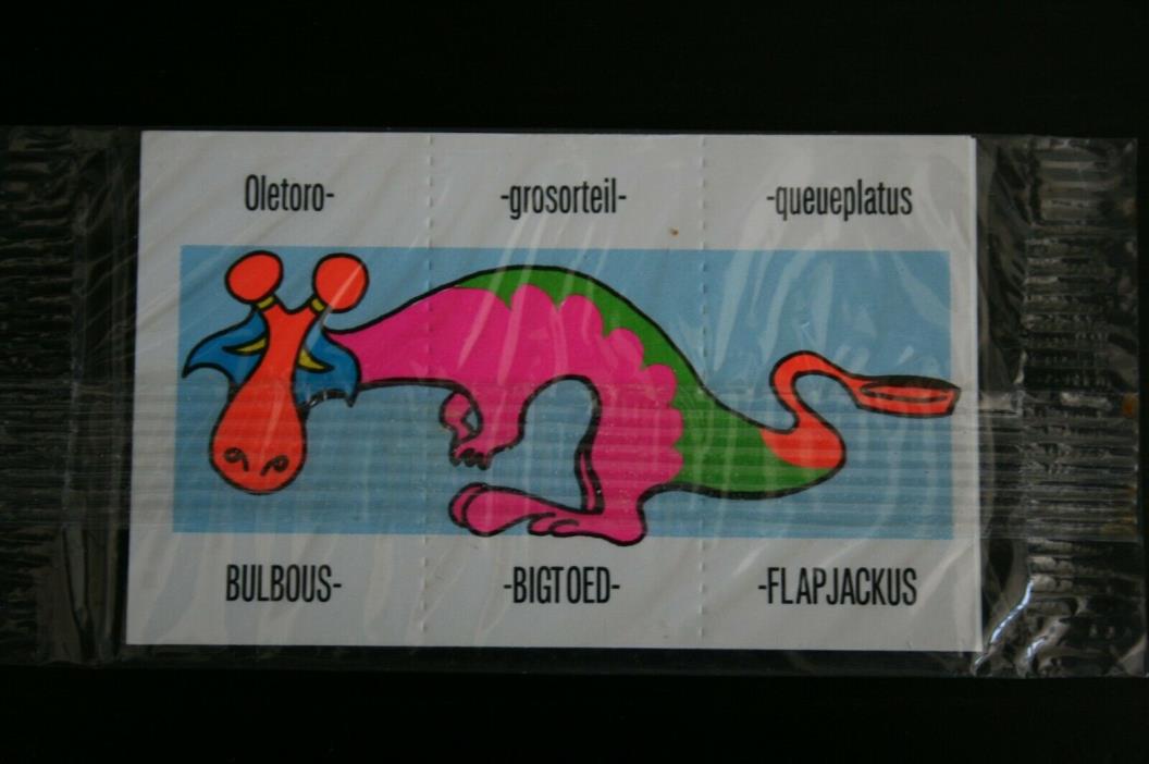 Cereal Premium Flapjacks Dinosaur puzzle colorful 1990's cereal give away RARE