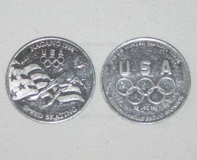 Nagano Japan 1998 Winter Olympics Speed Skating US Team Token Coin General Mills