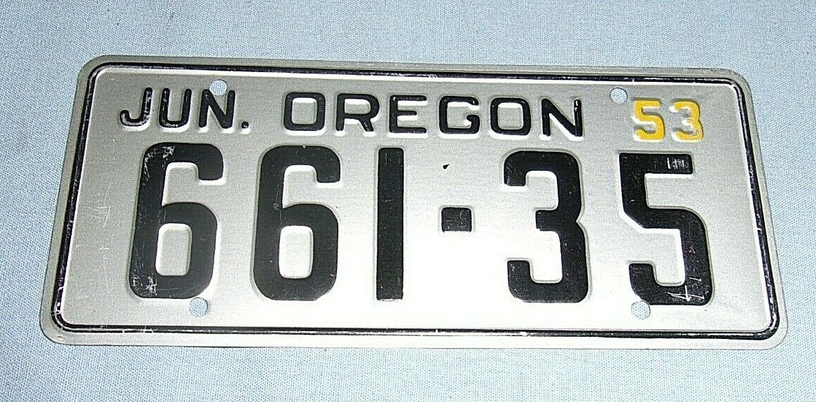 Vintage General Mills License Plate Premium 1953 Oregon