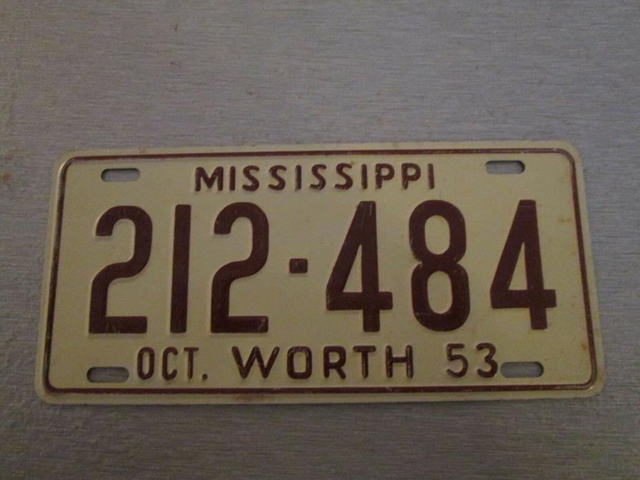 Vintage Wheaties Premiums License Plate 1953 Mississippi