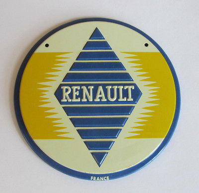 VINTAGE 1950's Wheaties Cereal RENAULT Metal Auto Car Emblem  GOOD COND.