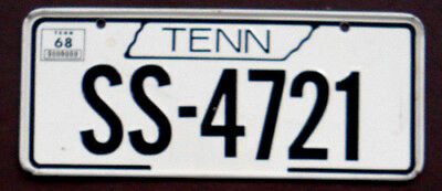 1968 TENNESSEE POST CEREAL MINI MINIATURE BICYCLE LICENSE PLATE slight bend