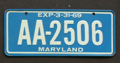 1968 MARYLAND POST CEREAL MINI MINIATURE BICYCLE LICENSE PLATE