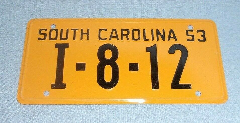 Vintage General Mills License Plate Premium 1953 South Carolina