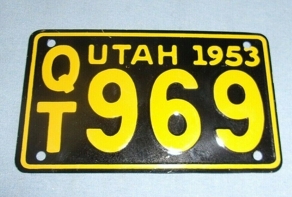Vintage General Mills License Plate Premium 1953 Utah