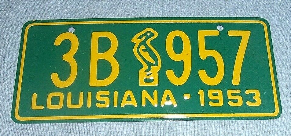 Vintage General Mills License Plate Premium 1953 Louisiana
