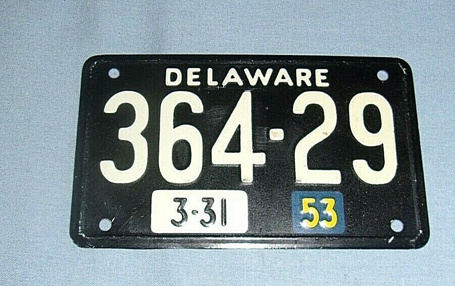 Vintage General Mills License Plate Premium 1953 Delaware