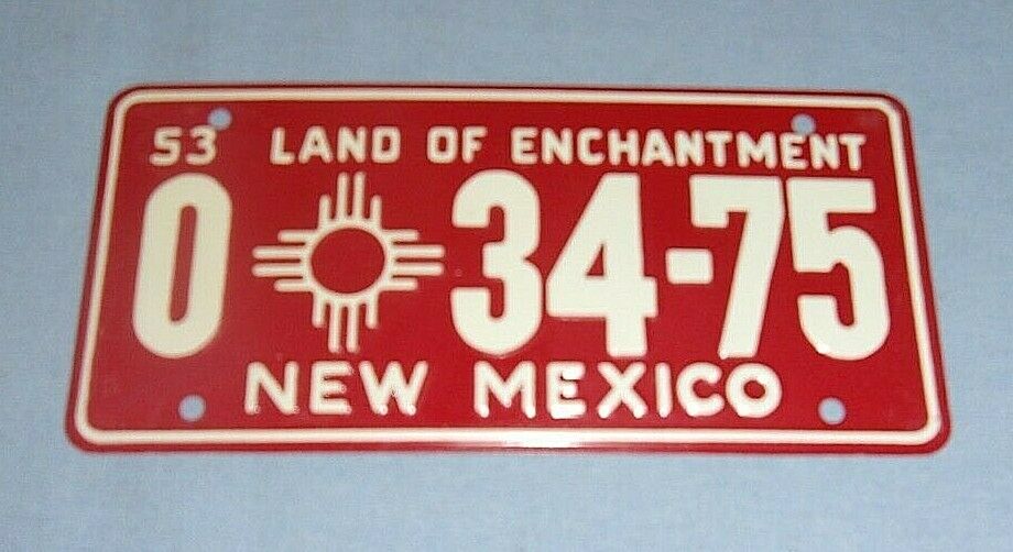 Vintage General Mills License Plate Premium 1953 New Mexico