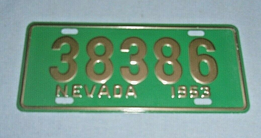 Vintage General Mills License Plate Premium 1953 Nevada