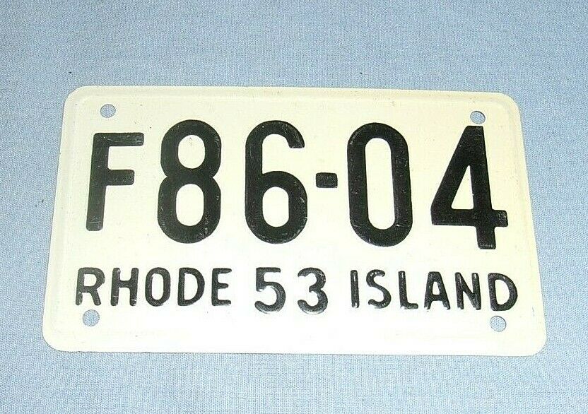 Vintage General Mills License Plate Premium 1953 Rhode Island