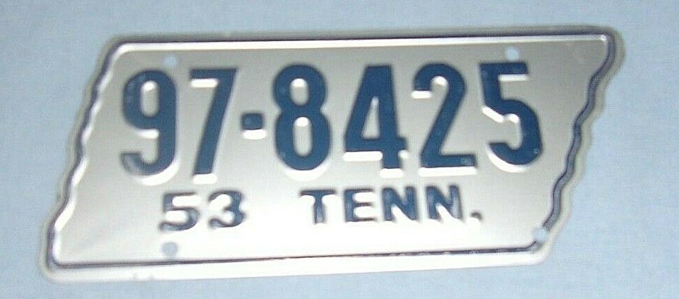 Vintage General Mills License Plate Premium 1953 Tennesee