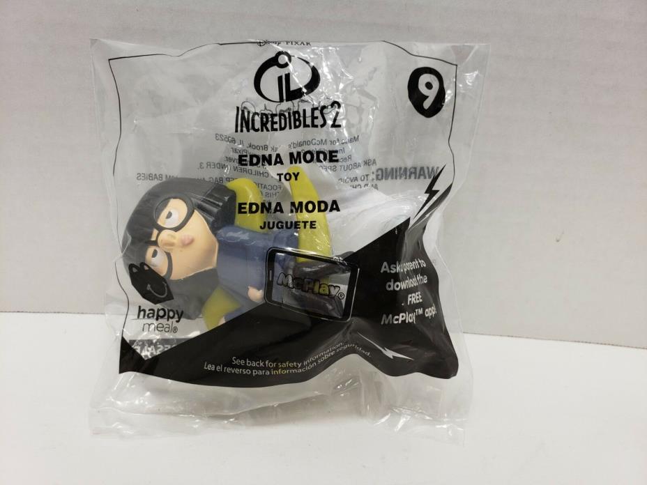 SEALED Pixar Incredibles 2 Edna Mode McDonald's Happy Meal Toy #9 Disney